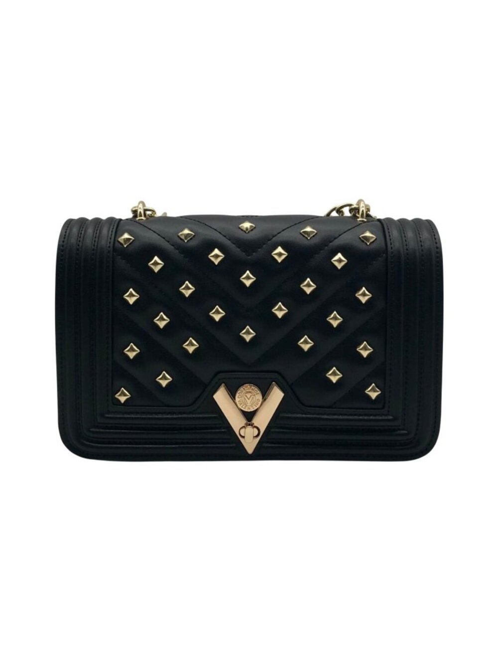 Valentino Orlandi Black Quilted Diamond Crossbody Bag